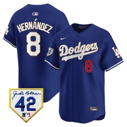 Kike Hernandez 8 Baseball team 2024 Jackie Robinson Patch Men's Jersey - Royal