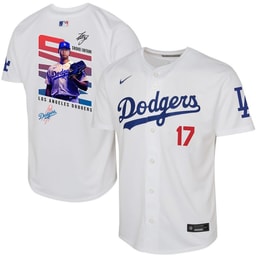 Baseball player 17 Baseball team Signed MVP 2023 Youth Home Jersey - White