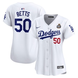 Mookie Betts 50 Baseball team Women's 2024 World Series Limited Player Jersey - White