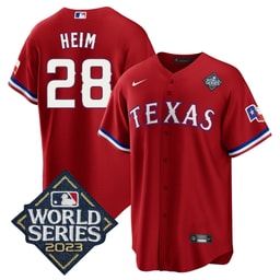 Jonah Heim 28 Baseball team 2023 World Series Stitched Baseball Jersey - Red