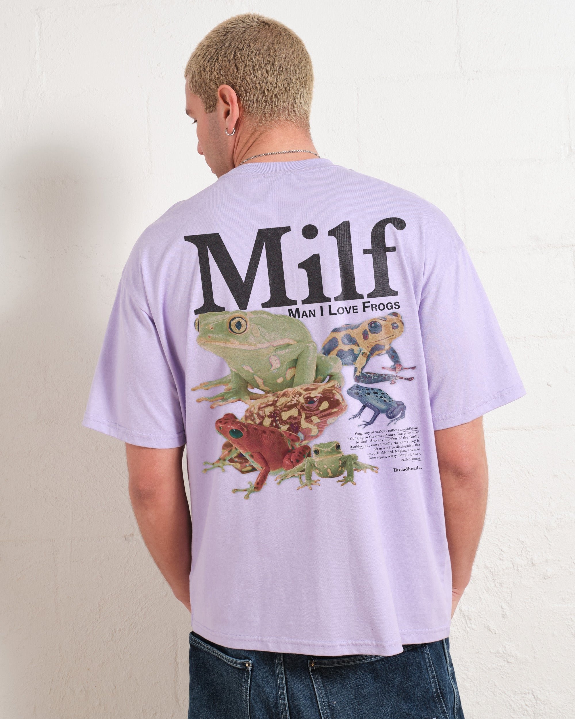 Man I Love Frogs Front and Back Oversized T-Shirt - Unisex 90s Boxy Fit Cotton Tee