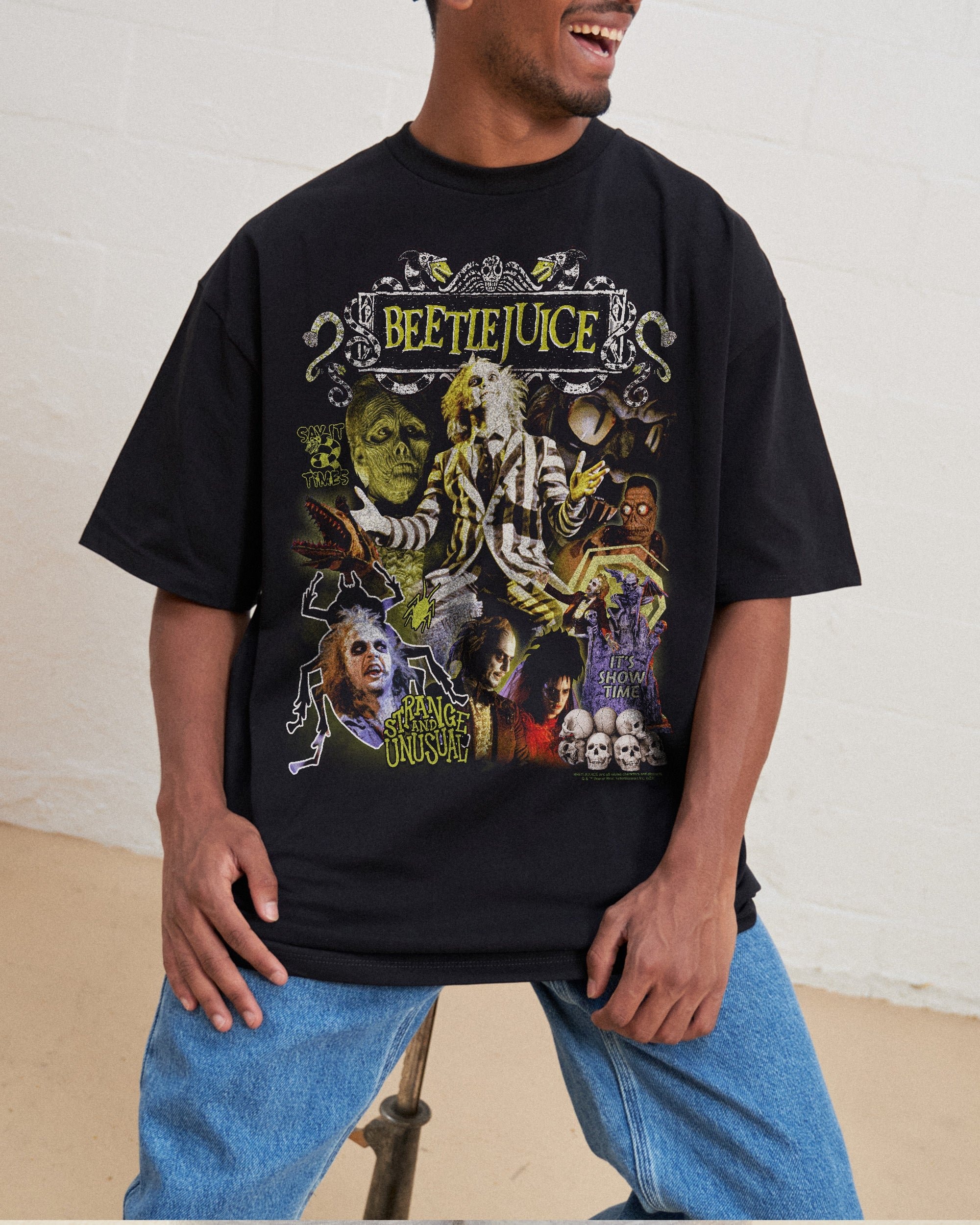 Beetlejuice Vintage Oversized Graphic T-Shirt - Unisex 100% Combed Cotton Tee