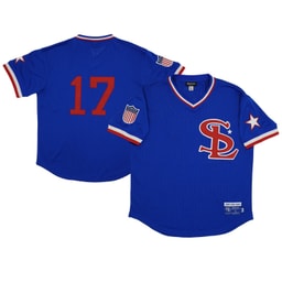 Men's St. Louis Stars #17 Rings & Crwns Royal Mesh V-Neck Jersey