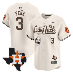 Jeremy Pena 3 Baseball team Cactus Jack Foundation Fall Classic Limited Men's Jersey - Cream