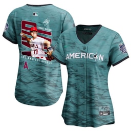 Baseball player 17 Baseball team Signed Logo 2023 All-Star Game Limited Player Women's Jersey - Teal