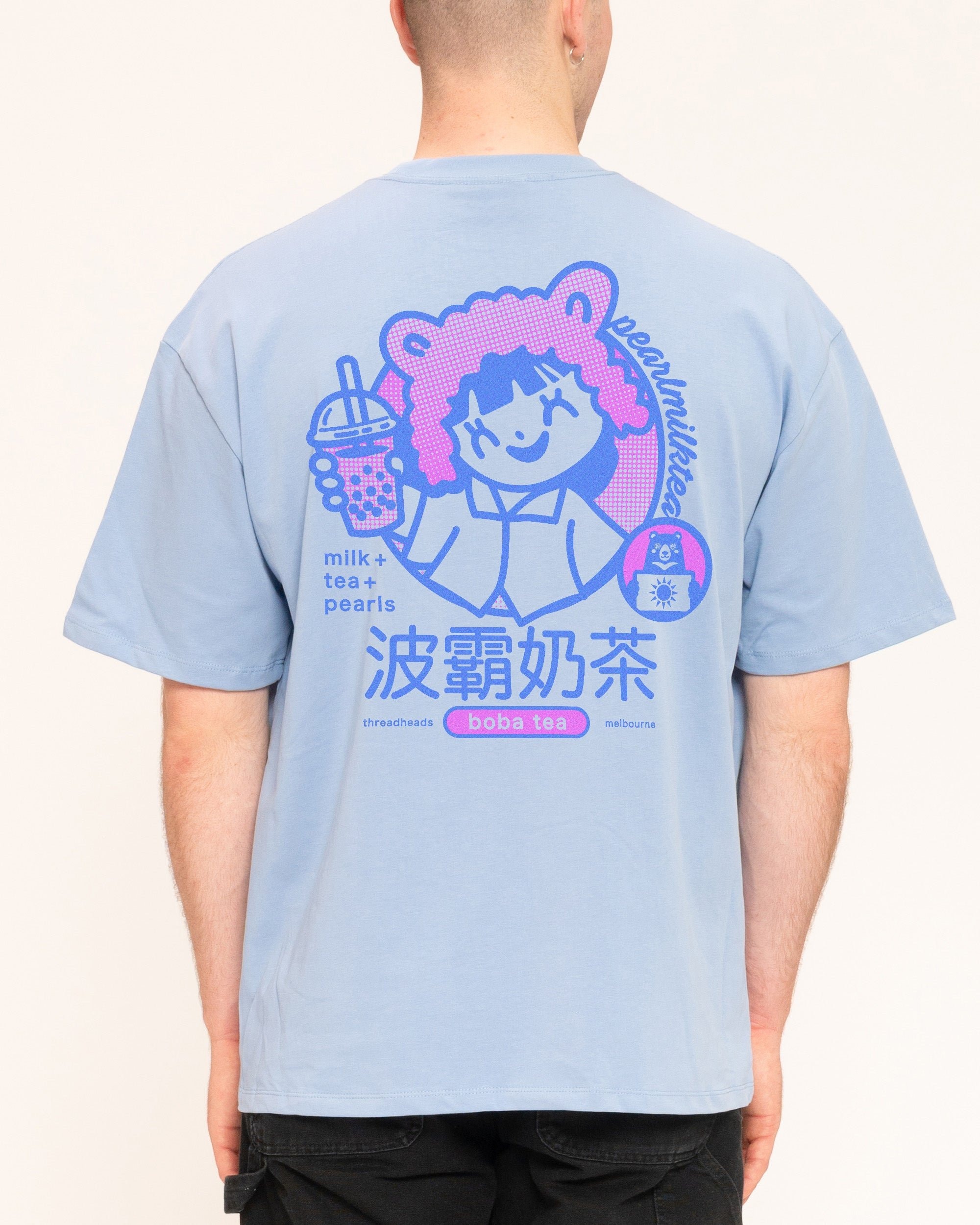 Boba Tea Oversized Graphic Tee - Threadheads 90s Boxy Fit Unisex 100% Combed Cotton