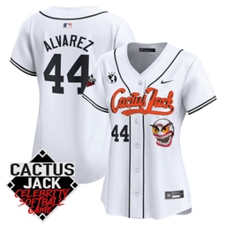 Yordan ?lvarez 44 Baseball team Cactus Jack Celebrity Softball Game Patch Women's Jersey - White