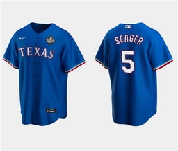 Corey Seager 5 Baseball team 2023 World Series Stitched Baseball Jersey - Royal