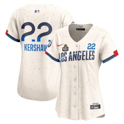 Clayton Kershaw 22 Baseball team Women's 2024 World Series Champions City Connect Limited Player Jersey - Cream