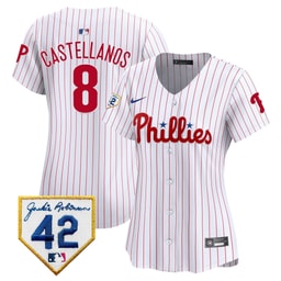 Nick Castellanos 8 Baseball team 2024 Jackie Robinson Patch Women's Jersey - White