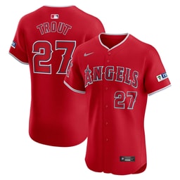 Men's Baseball team Mike Trout Red Alternate Elite Player Jersey