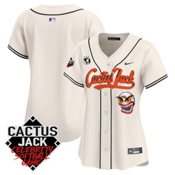 Baseball team Cactus Jack Celebrity Softball Game Patch Women's Jersey - Cream