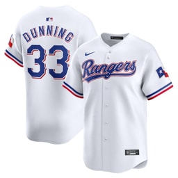 Dane Dunning 33 Baseball team Home Limited Player Men's Jersey - White