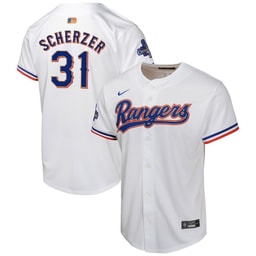 Max Scherzer 31 Baseball team 2024 YOUTH Gold Collection Limited Jersey - White