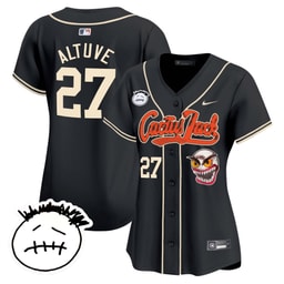 Jos? Altuve 27 Baseball team Cactus Jack Patch V3 Women Jersey - Black