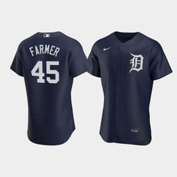 Buck Farmer 45 Baseball team Team Logo Navy Alternate Jersey