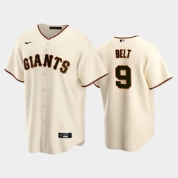 Baseball team 9 Brandon Belt Cream Home Jersey