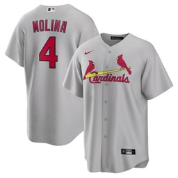 Yadier Molina 4 Baseball team Road Men's Jersey - Gray