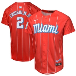 Jazz Chisholm Jr. 2 Baseball team City Connect Limited Youth Jersey - Red