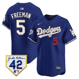Freddie Freeman 5 Baseball team 2024 Jackie Robinson Patch Men's Jersey - Royal