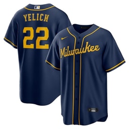 Christian Yelich 22 Baseball team Alternate Men's Player Jersey - Navy