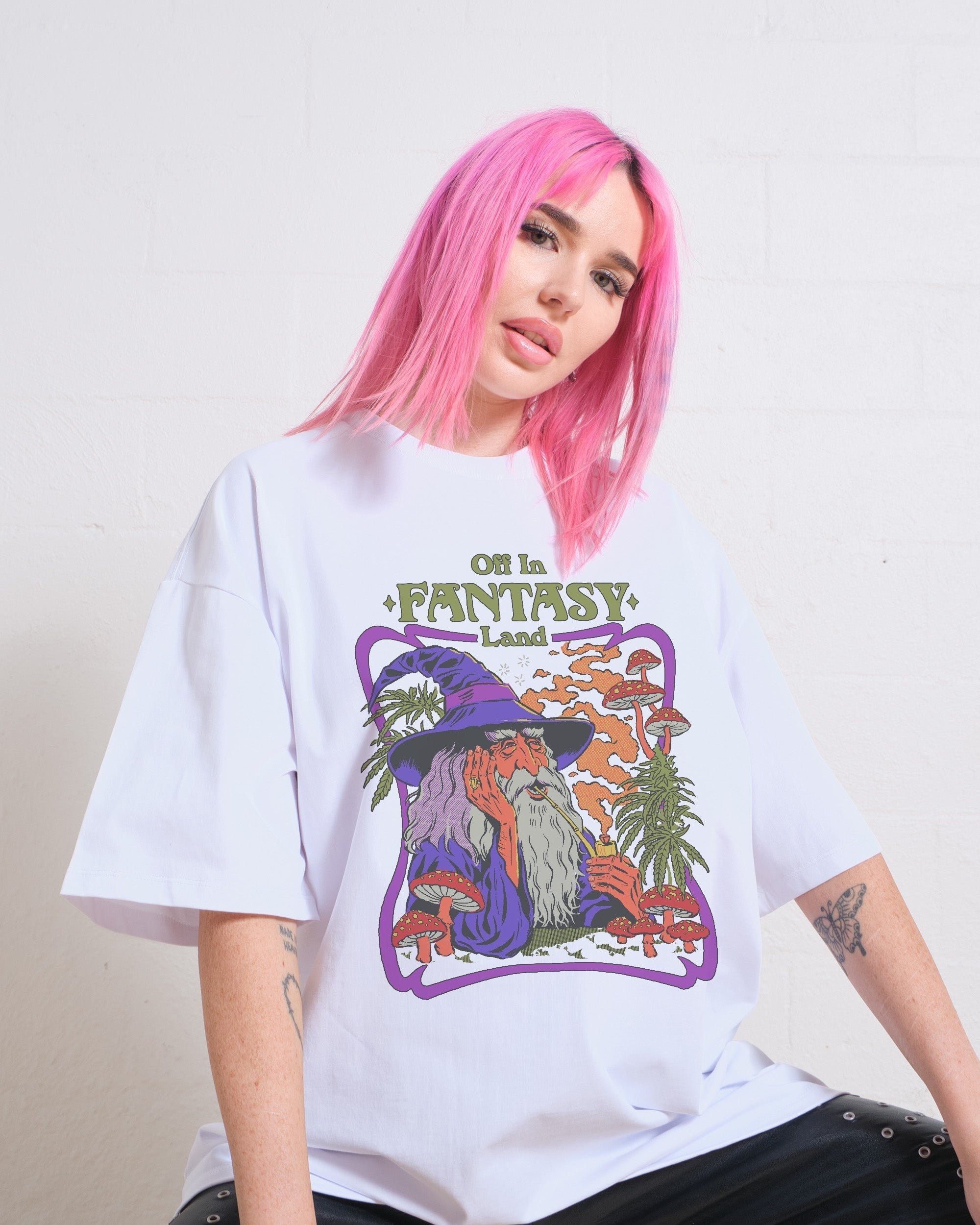 Fantasy Land Oversized Graphic Tee by Steven Rhodes - Unisex 100% Combed Cotton