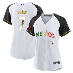 Julio Ur?as 7 Mexico 2023 Flag Baseball Jersey - Alternate