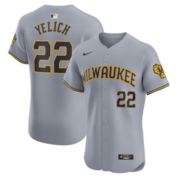 Men's Baseball team Christian Yelich Gray Road Elite Player Jersey