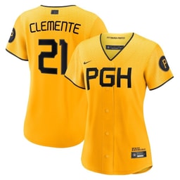 Roberto Clemente 21 Baseball team 2023 City Connect Women's Jersey - Gold