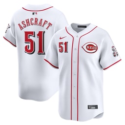 Men's Baseball team Graham Ashcraft White Home Limited Player Jersey
