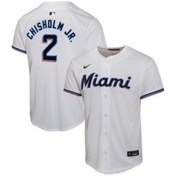 Jazz Chisholm Jr. 2 Baseball team Home Game YOUTH Jersey - White