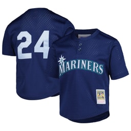 Preschool Baseball team Ken Griffey Jr. Apparel brand Navy Cooperstown Collection Mesh Batting Practice Jersey