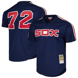 Men's Baseball team Carlton Fisk Apparel brand Navy 1983 Cooperstown Collection Mesh Batting Practice Jersey