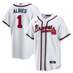 Men's Baseball team Ozzie Albies White Home Player Name Jersey