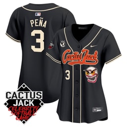 Jeremy Pena 3 Baseball team Cactus Jack Celebrity Softball Game Patch Women's Jersey - Black