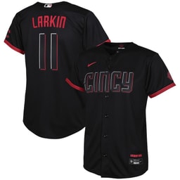 Barry Larkin 11 Baseball team 2023 City Connect Youth Jersey - Black