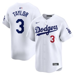 Chris Taylor 3 Baseball team Home Limited Men's Jersey - White
