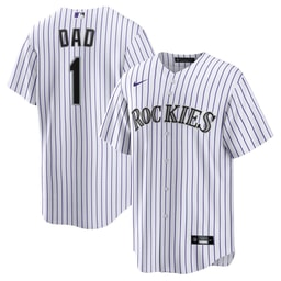 Men's Baseball team #1 Dad Home Jersey, White