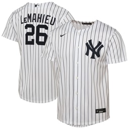 Youth Baseball team DJ LeMahieu White Home Player Jersey
