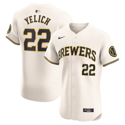 Men's Baseball team Christian Yelich Cream Home Elite Player Jersey