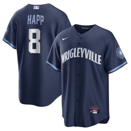 Ian Happ Chicago 8 Baseball team City Connect Men's Jersey - Navy