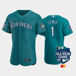 2023 All-Star Game Baseball team 1 Kyle Lewis Aqua Jersey