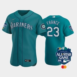 2023 All-Star Game Baseball team 23 Ty France Aqua Jersey