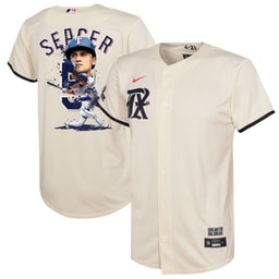 Corey Seager 5 Baseball team Signed Posture 2023 City Connect Player YOUTH Jersey - Cream