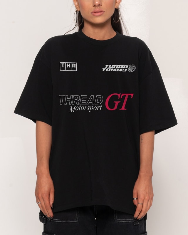 Tommy Turbo Oversized Graphic Tee - Unisex 90s Boxy Fit 100% Combed Cotton
