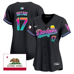 Baseball player 17 Baseball team 2024 Los Angeles City Style California Republic Patch Women's Jersey - Black