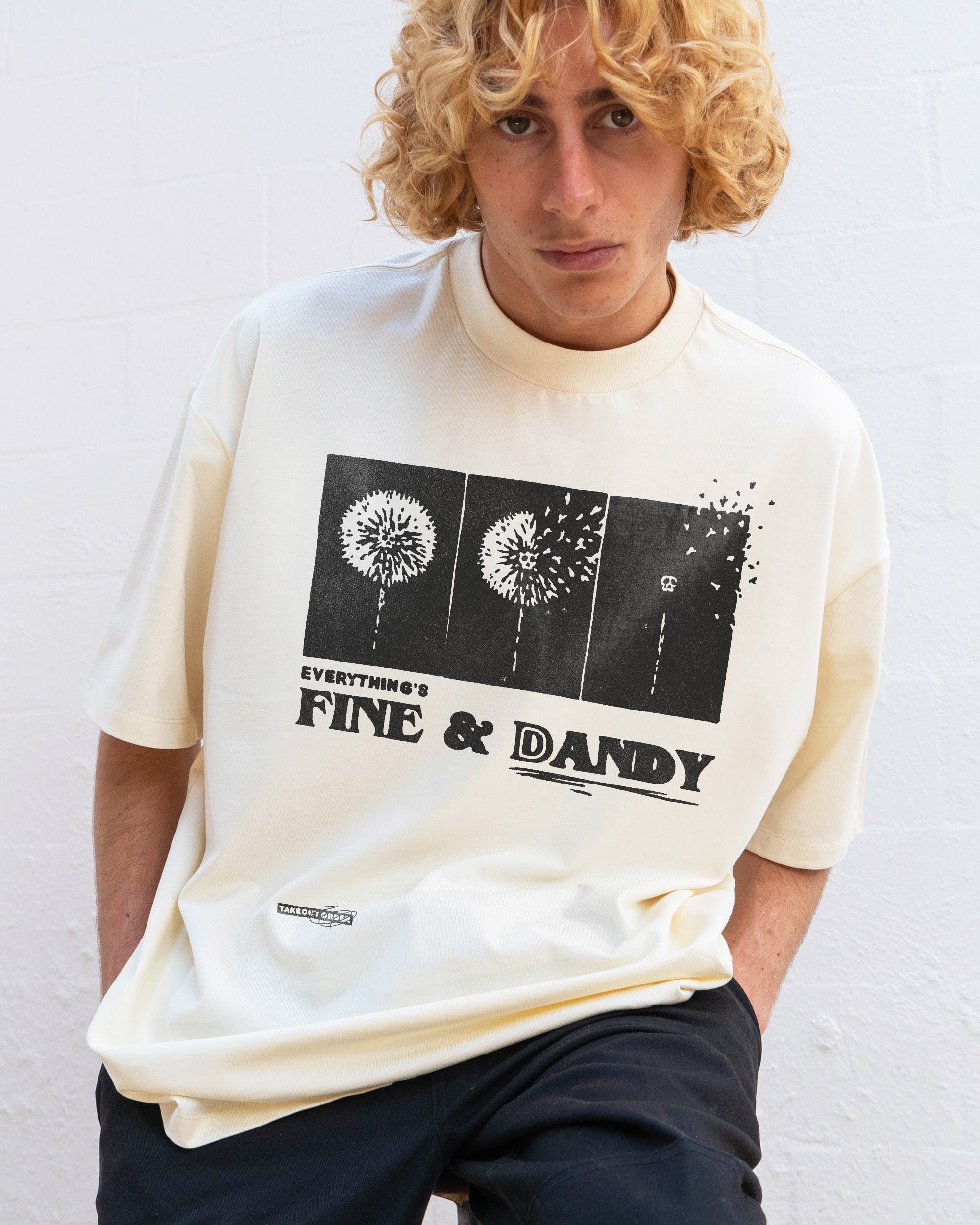 Fine & Dandy Oversized Graphic Tee - Unisex 90s Boxy Fit 100% Combed Cotton