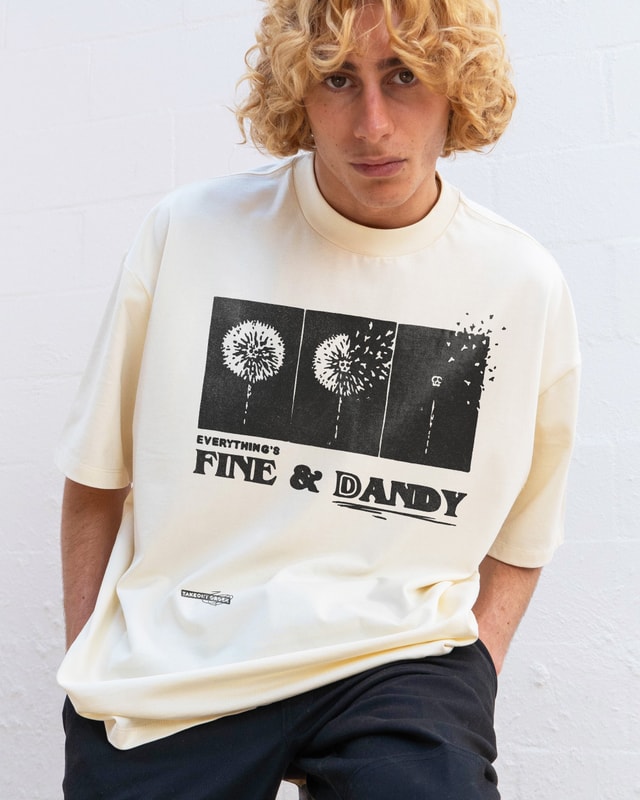 Fine & Dandy Oversized Graphic Tee - Unisex 90s Boxy Fit 100% Combed Cotton