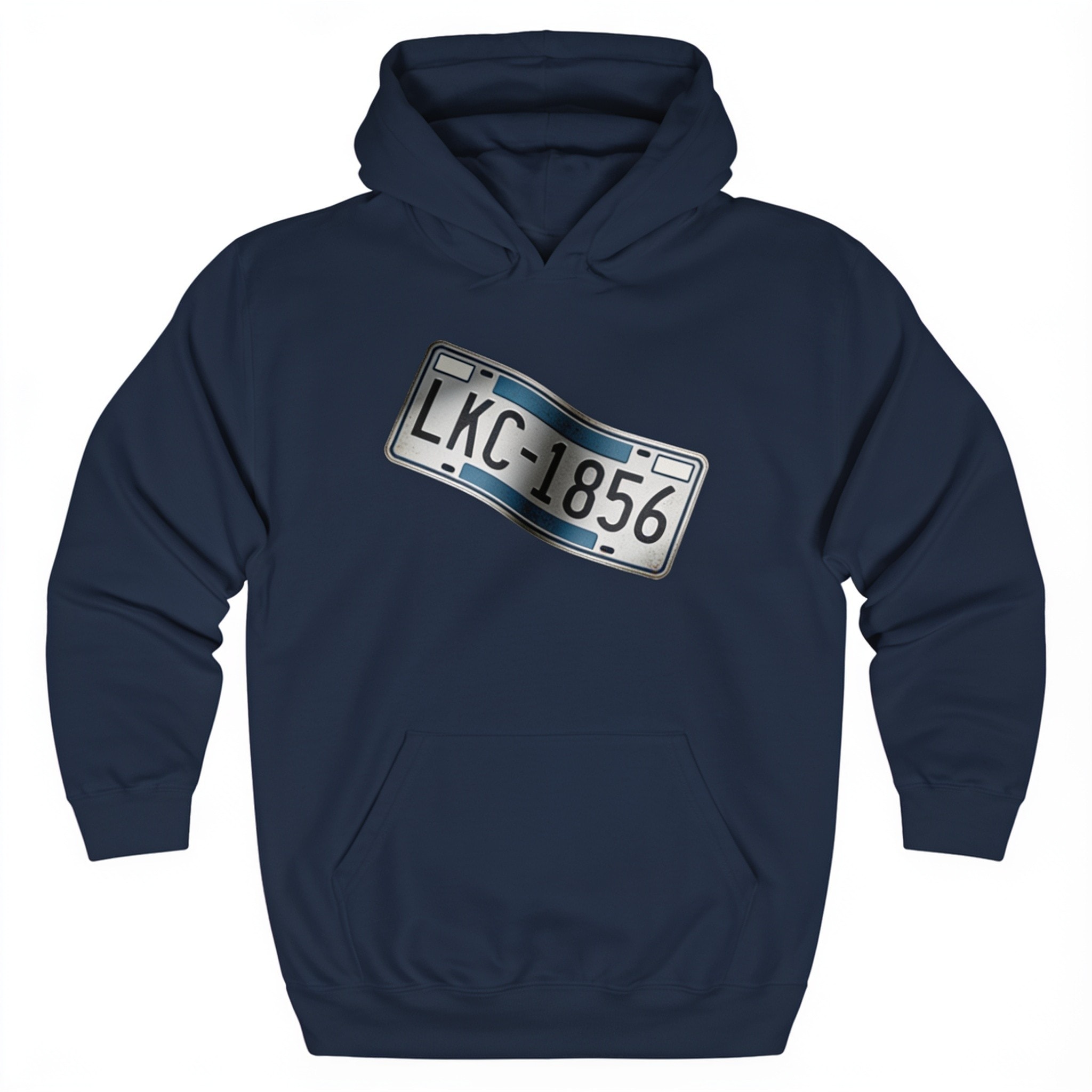 Outatime License Plate Pullover Hoodie - Unisex Cotton Polyester Loose Fit