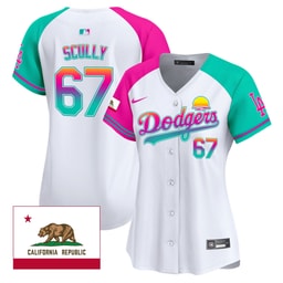 Vin Scully 67 Baseball team 2024 Los Angeles City Style California Republic Patch Women's Jersey - Alternate